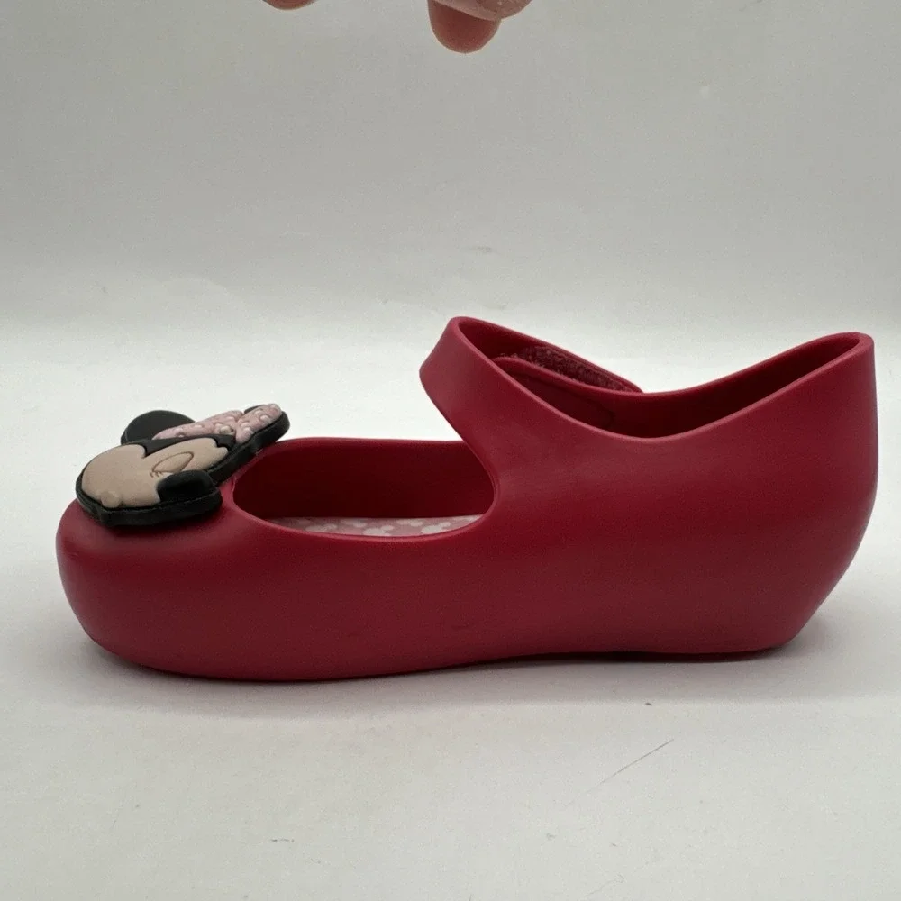Mini Melissa + Disney Mickey & Minnie Kissing Mary Jane Shoes Pink Girls Size 8